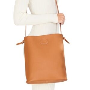 M.I.L.A. Jackie Grain Leather Crossbody Bag in Tan Caramel